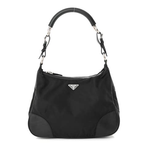 PRADA Tessuto Nylon Hobo Black 1422751 